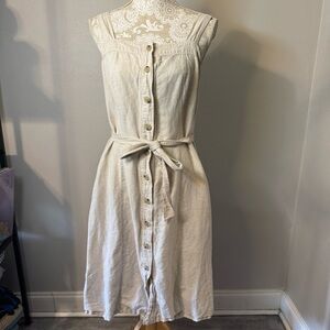 Liz Claiborne Buttoned Tie Dress